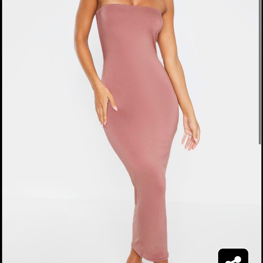 Pink tube midmaxi dress